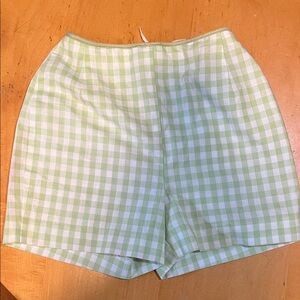 Vintage 60s Bobbie Brooks Light Green and White Gingham Women's Shorts size S